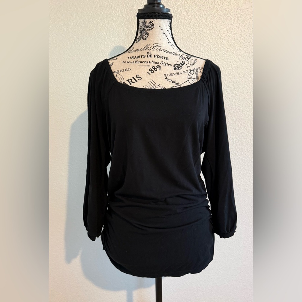 INC International Concepts Black Blouse